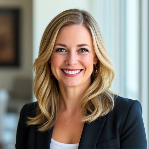 Headshot of Amelia Thorne, Founder and CEO of Coastal Escapes Realty, smiling confidently.