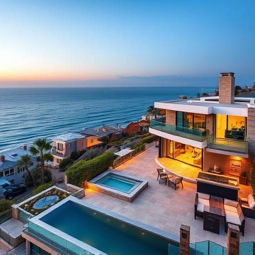 Luxury home overlooking the Pacific Ocean in Laguna Beach, California.